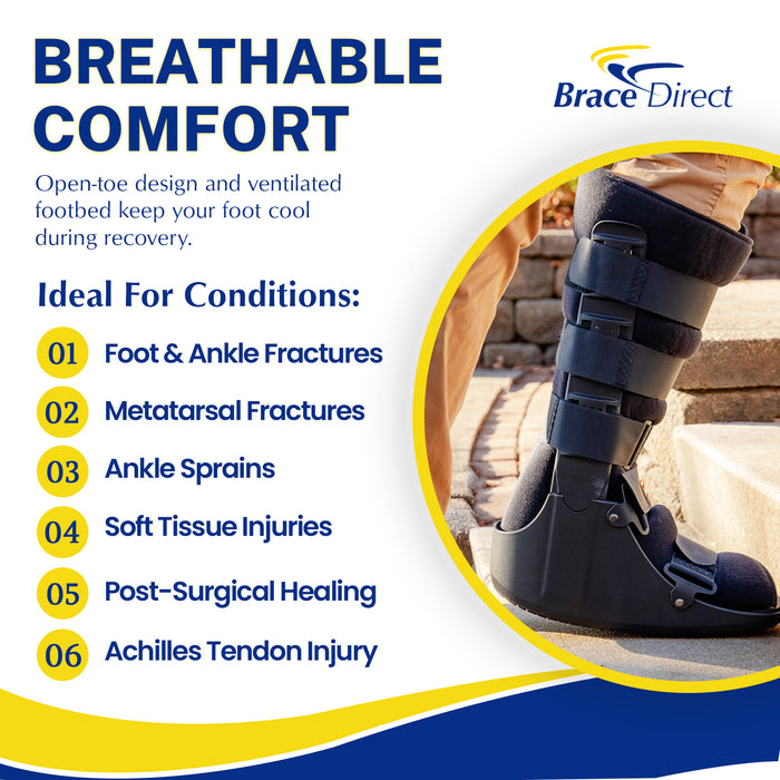 Brace Direct Cam Walker Fracture Boot Tall - Support For Foot And Ankle Injuries