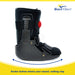 Infographic highlighting the rocker bottom sole of the Brace Align Air CAM Walker Fracture Boot Short.