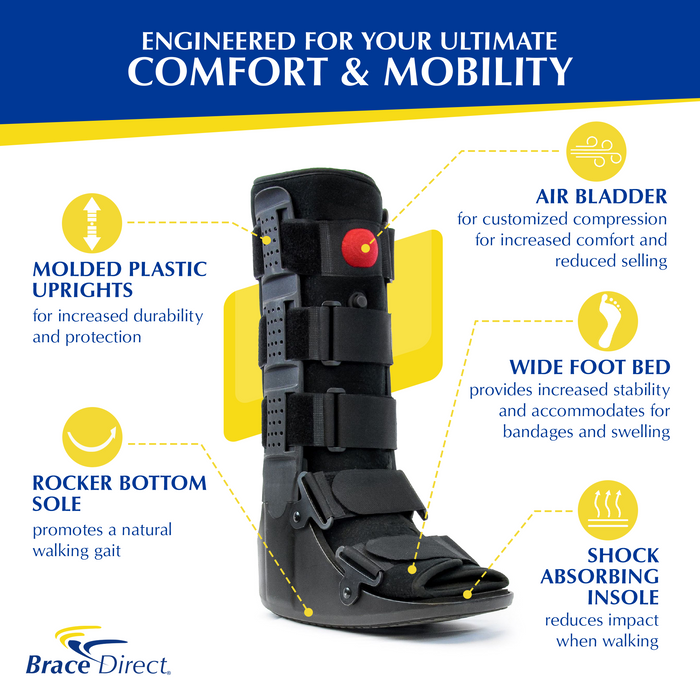 Brace Direct Air Cam Fracture Boot Tall - Comfortable Walking Boot For Foot And Ankle Injuries
