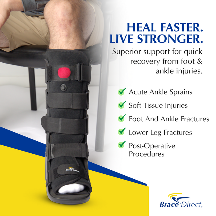 Brace Direct Air Cam Fracture Boot Tall - Comfortable Walking Boot For Foot And Ankle Injuries