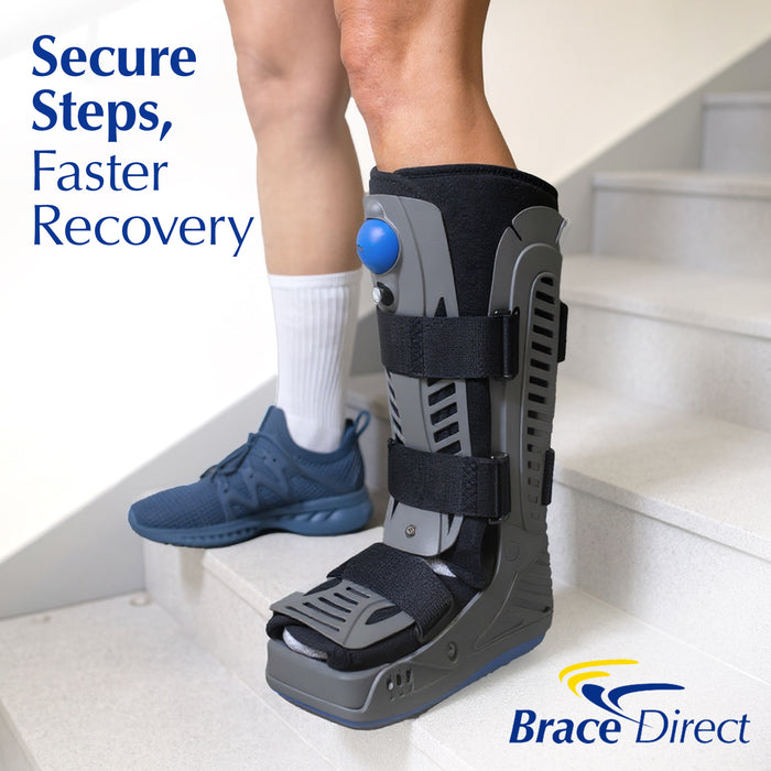 Brace Direct Lightweight Medical Full Shell Walking Boot - Tall Walking Boot With Air Pump