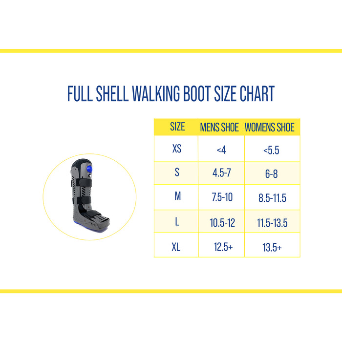 Lightweight Medical Full Shell Walking Boot with Air Pump- Tall- Orthopedic Cam Boot for Foot Pain Recovery, Sprained Ankle, Stress Fracture, Broken Foot, Achilles Tendonitis by Brace Direct