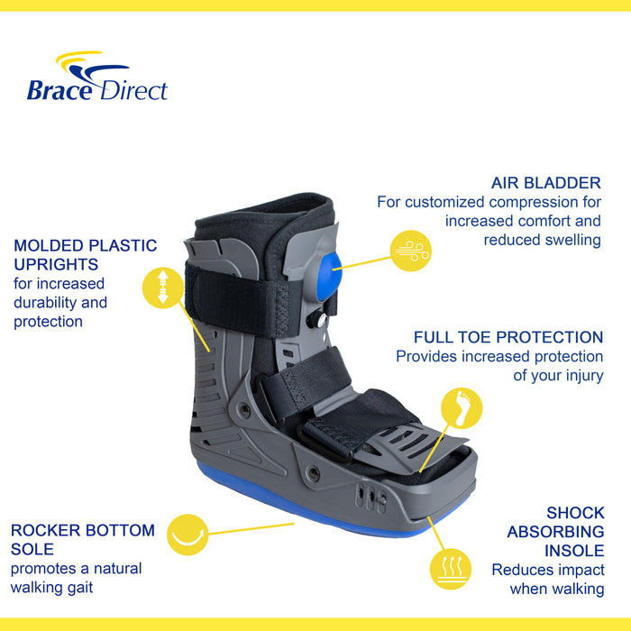 Lightweight Medical Full Shell Walking Boot with Air Pump- Short by Brace Direct