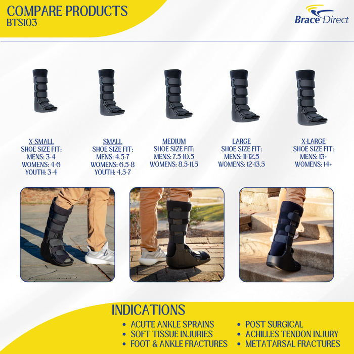 Brace Direct Cam Walker Fracture Boot Tall - Support For Foot And Ankle Injuries