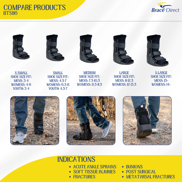 walking boot types for different foot injuries comparison chart
