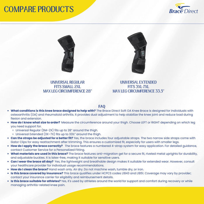 Brace Align Comfort Plus Dual Adjustment OA Knee Brace for Osteoarthritis – Valgus/Varus Offloading & ROM Hinge | PDAC L1843/L1851
