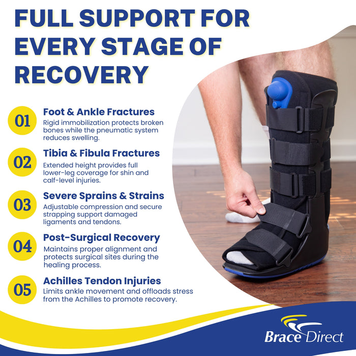 Brace Direct ActiveAir Deluxe Tall Walking Boot – Pneumatic Fracture Support (L4361)