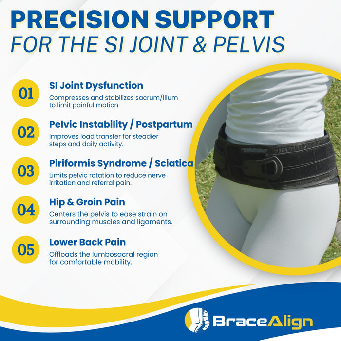 Brace Align GlideFit SI Belt – Sacroiliac Support for Hip, Pelvic & Low Back Pain L0621