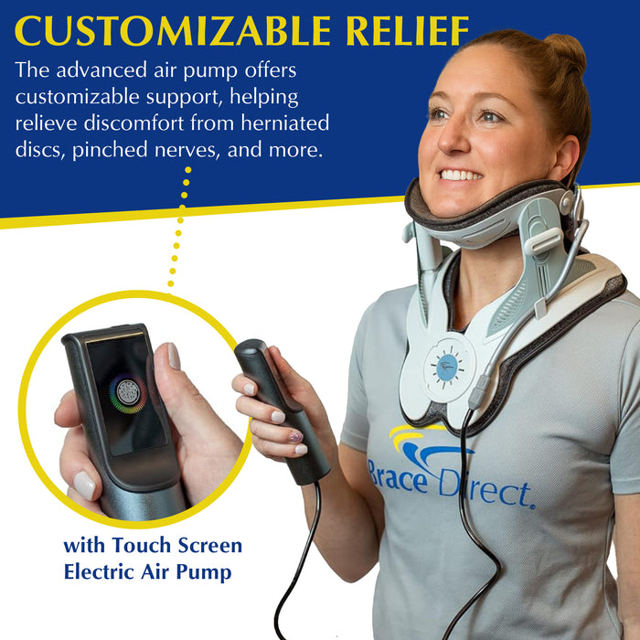Brace Direct Cervical Air Traction Collar with Touch Screen Electric Air Pump