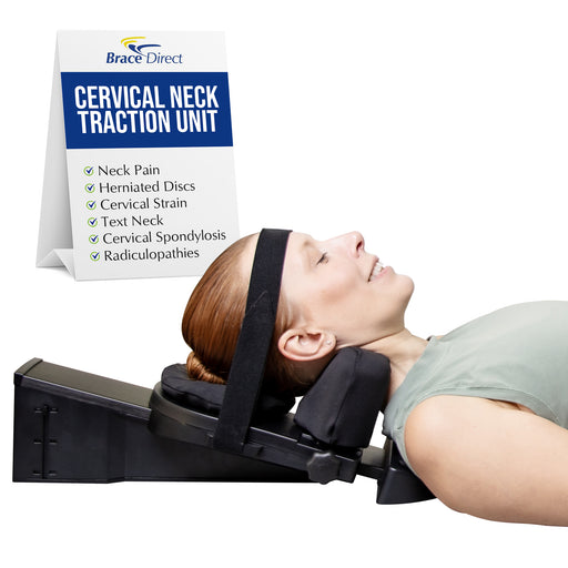 Brace Direct Home Cervical Traction Device – Portable Neck Traction Machine for Spinal Decompression, Posture Pump, Chiropractic Decompression, Spondylosis Treatment, PDAC E0849 Approved