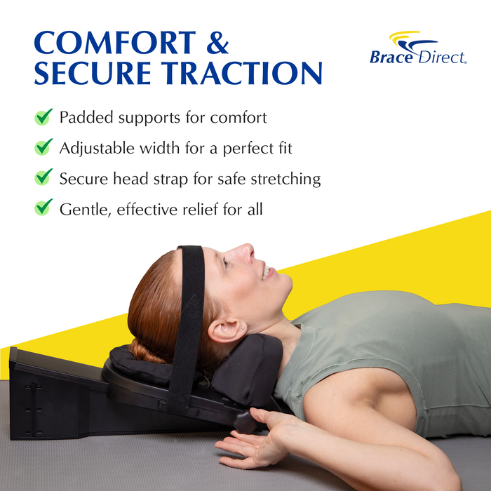 Brace Direct Home Cervical Traction Device – Portable Neck Traction Machine for Spinal Decompression, Posture Pump, Chiropractic Decompression, Spondylosis Treatment, PDAC E0849 Approved