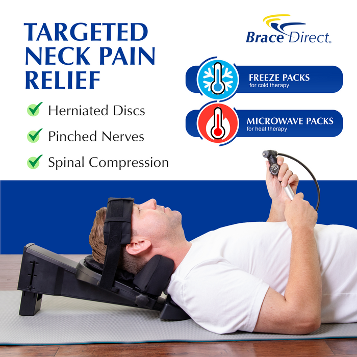 Brace Direct Home Cervical Traction Device – Portable Neck Traction Machine for Spinal Decompression, Posture Pump, Chiropractic Decompression, Spondylosis Treatment, PDAC E0849 Approved