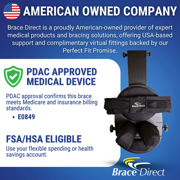 Brace Direct Home Cervical Traction Device – Portable Neck Traction Machine for Spinal Decompression, Posture Pump, Chiropractic Decompression, Spondylosis Treatment, PDAC E0849 Approved