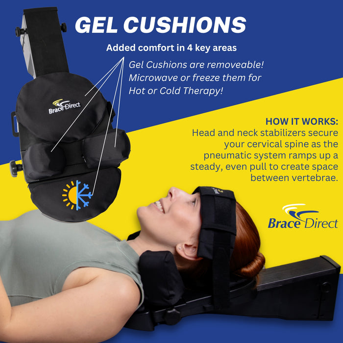 Brace Direct Home Cervical Traction Device – Portable Neck Traction Machine for Spinal Decompression, Posture Pump, Chiropractic Decompression, Spondylosis Treatment, PDAC E0849 Approved