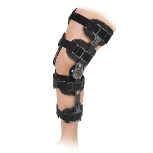 Side view of the Breg Cool Revolution 3 Advanced Knee Support Brace by Brace Direct, worn by a model.