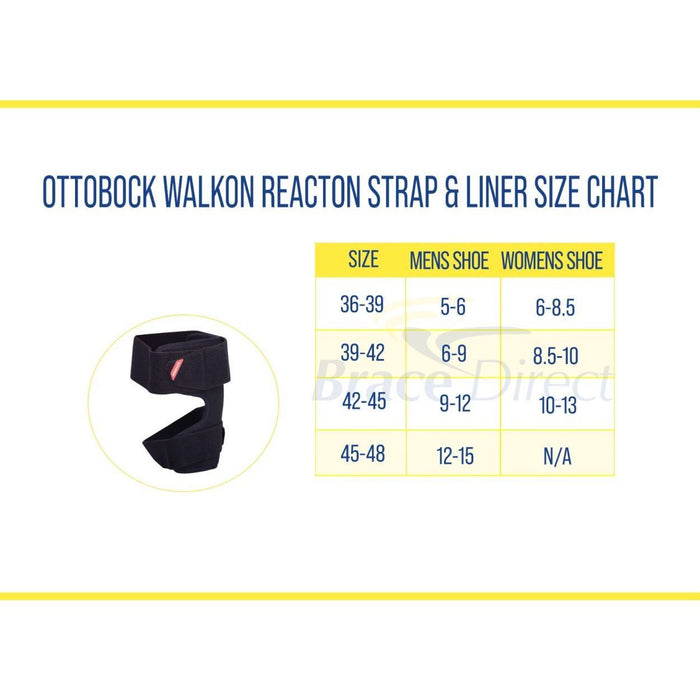 Ottobock ankle-foot orthosis sizing for men and women.