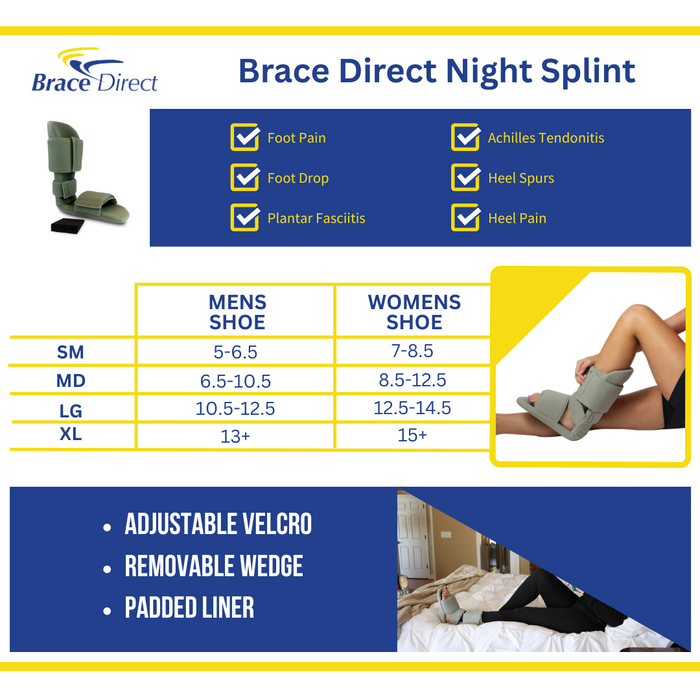 Best Night Splint for Plantar Fasciitis | Brace Direct 90 Degree Night Splint | BraceDirect.com