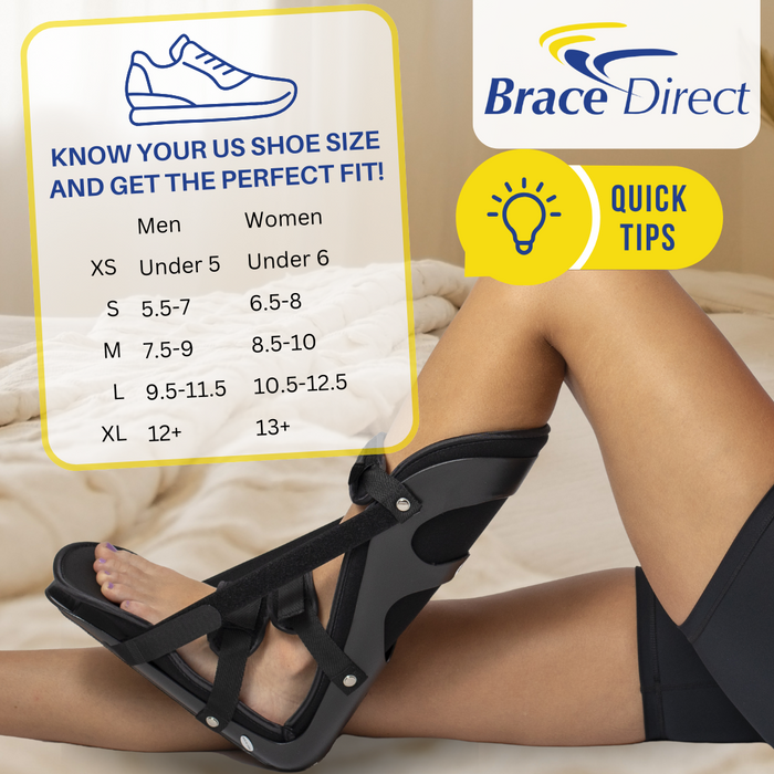 Adjustable Night Splint Sleeping Boot – Stretch Support for Plantar Fasciitis, Drop Foot, Achilles Tendonitis & Heel Pain by Brace Align - PDAC L4396/L4397 - X‑Small (US Shoe Men up to 5 / Women up to 6)