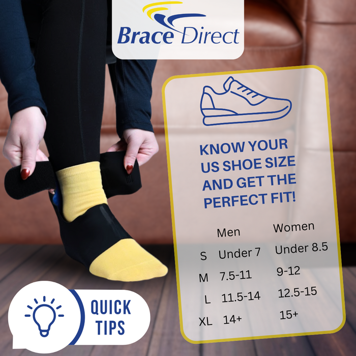 Air-Pressure Plantar Fasciitis Foot Strap – Adjustable Day Support for Heel Pain & Achilles Tendonitis by Brace Direct, XL (US Shoe Men 14+ / Women 15+)