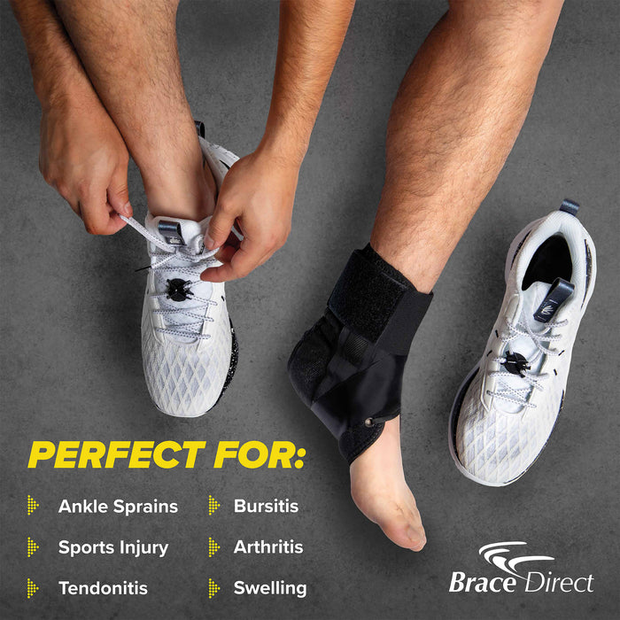 Brace Direct Easy Lace Up Ankle Brace - Quick-Adjust Ankle Support for Sports & Recovery