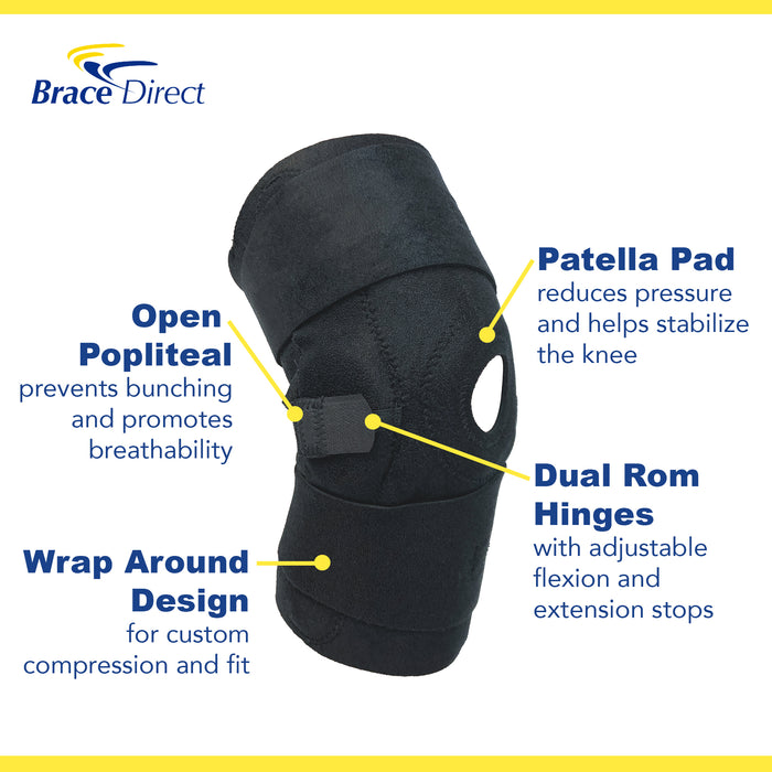 Brace Direct Hinged Knee Brace for Arthritis & Ligament Support - Adjustable ROM Pain Relief