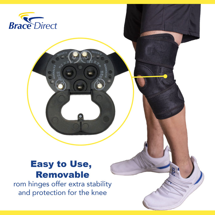 Brace Direct Hinged Knee Brace for Arthritis & Ligament Support - Adjustable ROM Pain Relief