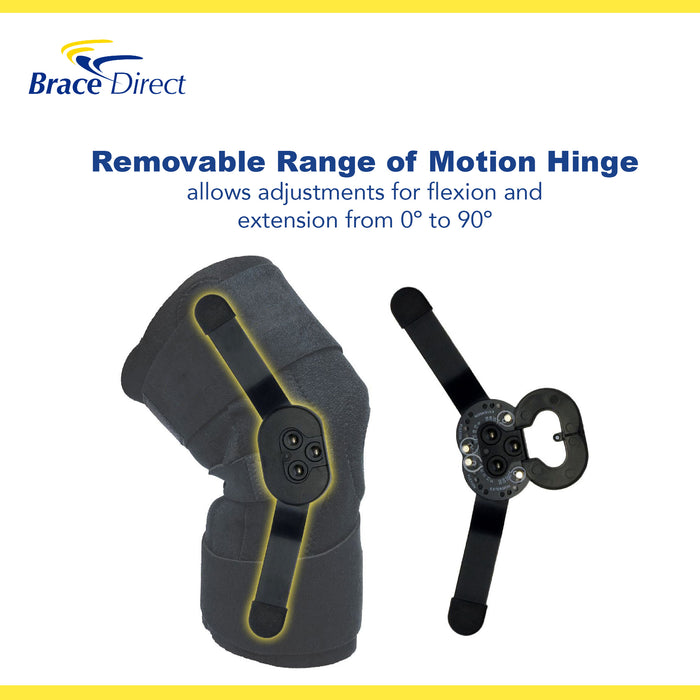 Brace Direct Hinged Knee Brace for Arthritis & Ligament Support - Adjustable ROM Pain Relief