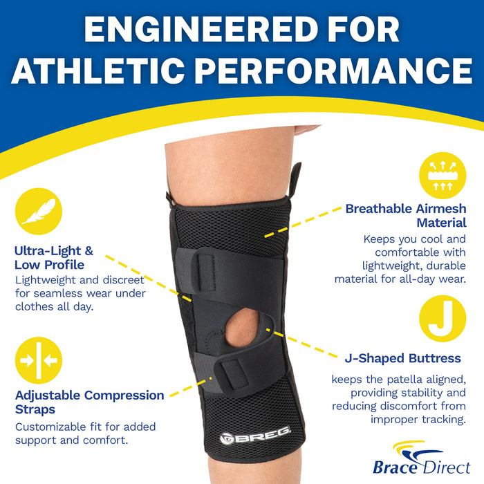 Breg Lateral Stabilizer Knee Support Brace for Patellar Tracking - A4467and Lateral Instability - Advanced Pain Relief