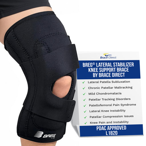 Breg Lateral Stabilizer Neoprene Knee Support Brace for Patellar Tracking - A4467and Lateral Instability - Advanced Pain Relief