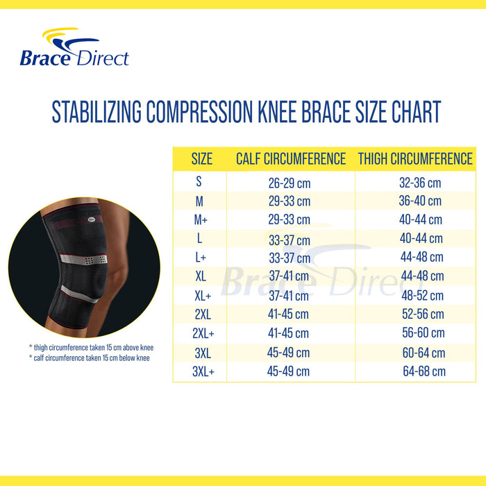 Compression Knee Sleeve for Knee Pain - Active Stabilizing Knee Brace for Running, Sports - Relieves Joint Pain, Swelling and Inflammation - Knee Support for Men or Women - Bort by Brace Direct