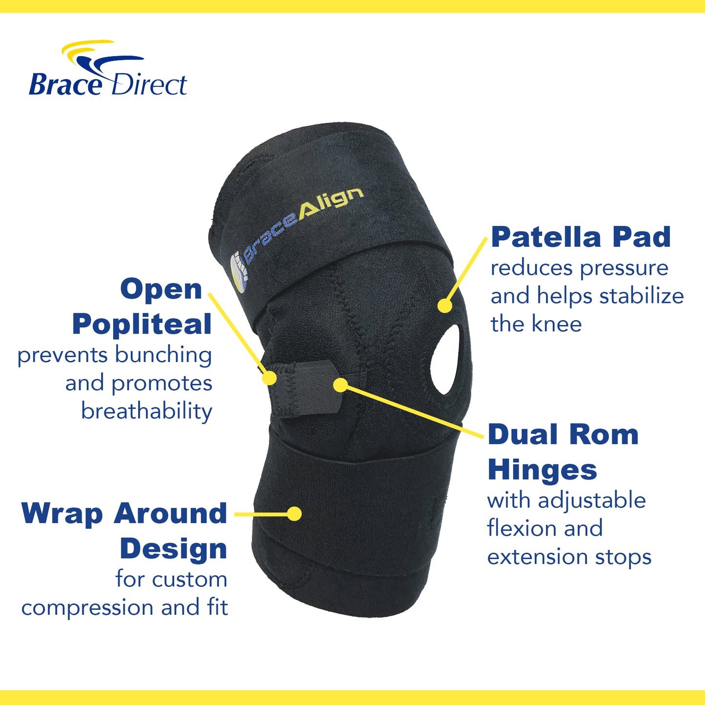 Brace Align ROM Knee Brace with Hinges PDAC L1832, L1833