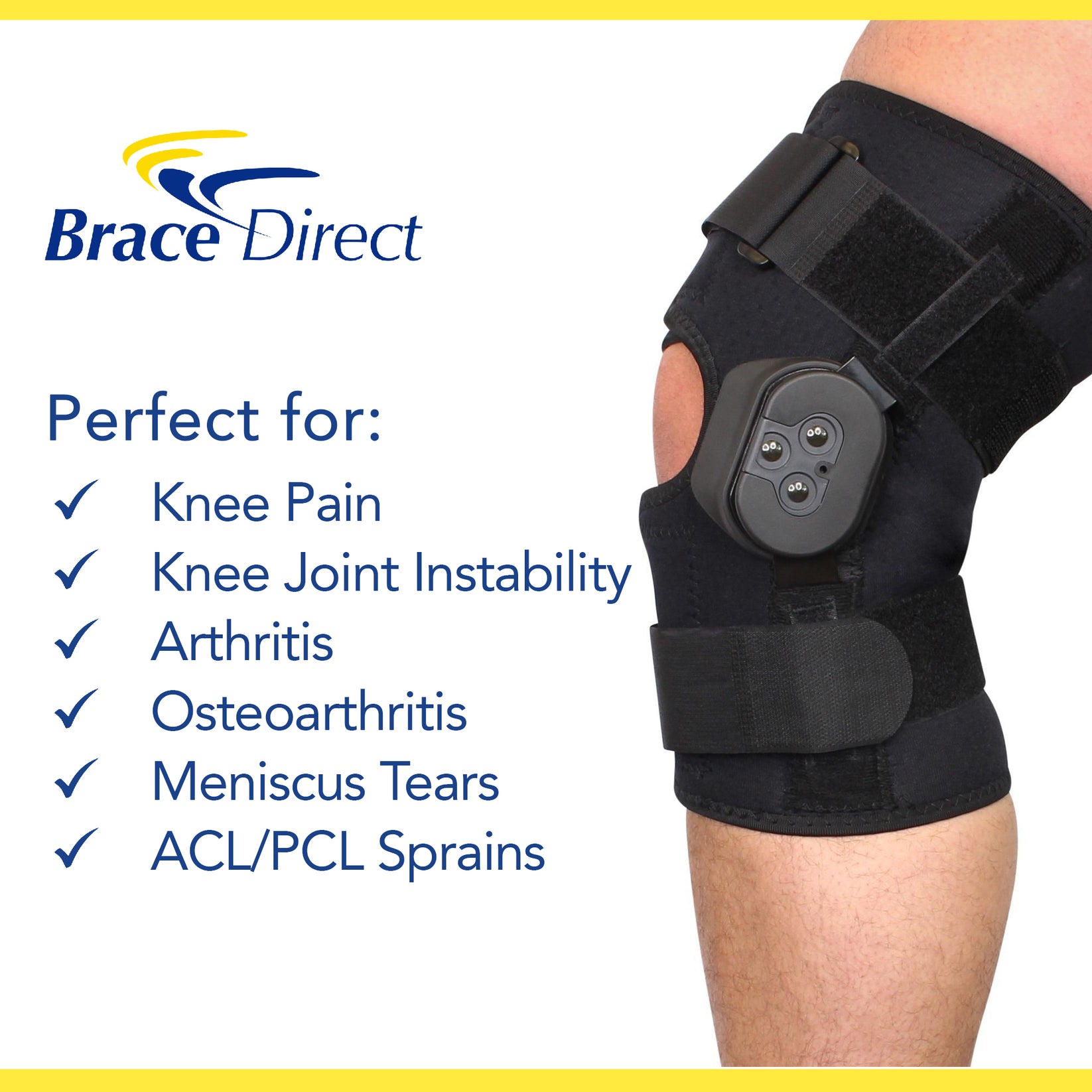 Brace Direct Neoprene Hinged Knee Brace Optimal Support & Mobility