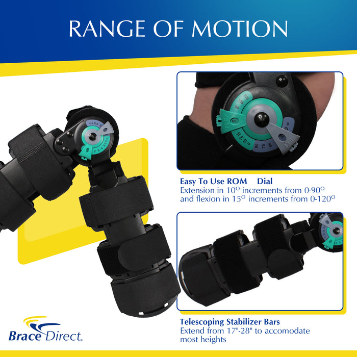 Brace Direct Post Op ROM Hinged Knee Brace - Complete Support for Surgery & Injury Recovery