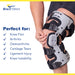 Infographic with uses for the Osteoarthritis Unloader knee brace: knee pain, arthritis, cartilage tears, and ligament injury.