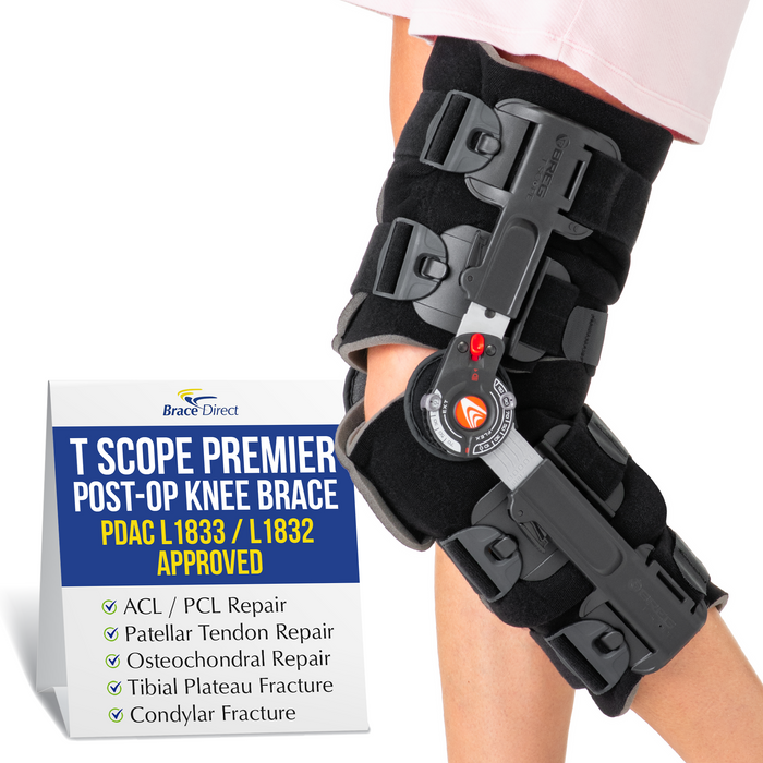 Breg T Scope Premier Post-Op Knee Brace with BridgeTech Incision Pad - Trusted Knee Recovery Solution by Brace Direct L1833, L1832
