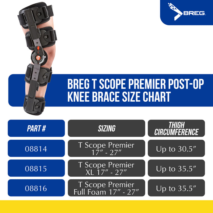 Breg T Scope Premier Post-Op Knee Brace with BridgeTech Incision Pad - Trusted Knee Recovery Solution by Brace Direct L1833, L1832
