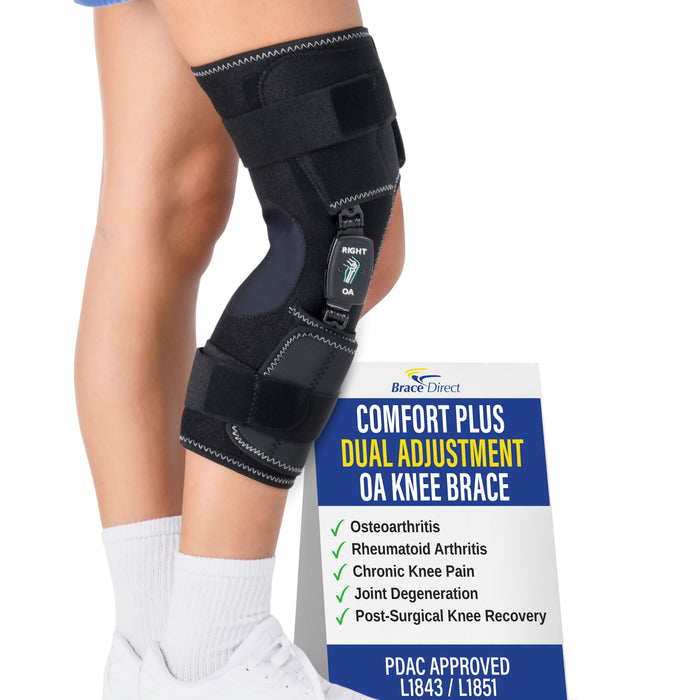 Brace Align Comfort Plus Dual Adjustment OA Knee Brace for Osteoarthritis – Valgus/Varus Offloading & ROM Hinge | PDAC L1843/L1851