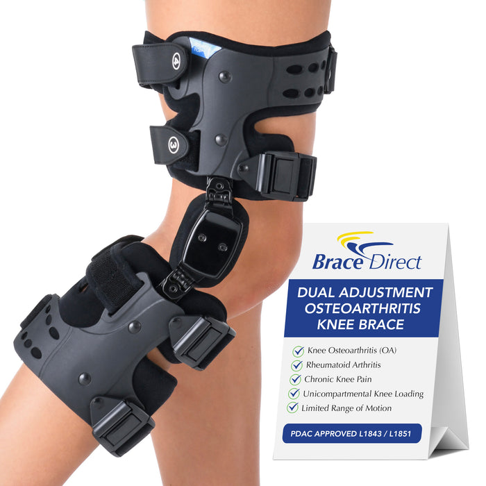 Brace Direct Dual Adjustment Osteoarthritis Knee Brace - Adjustable OA Offloader with ROM Control and Condyle Pad L1843/L1851