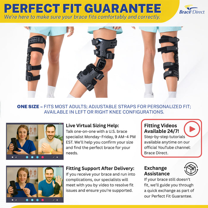 Brace Direct Dual Adjustment Osteoarthritis Knee Brace - Adjustable OA Offloader with ROM Control and Condyle Pad L1843/L1851