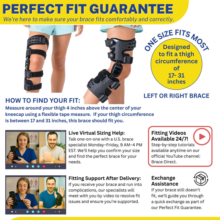 Brace Direct Dual Adjustment Osteoarthritis Knee Brace - Adjustable OA Offloader with ROM Control and Condyle Pad L1843/L1851