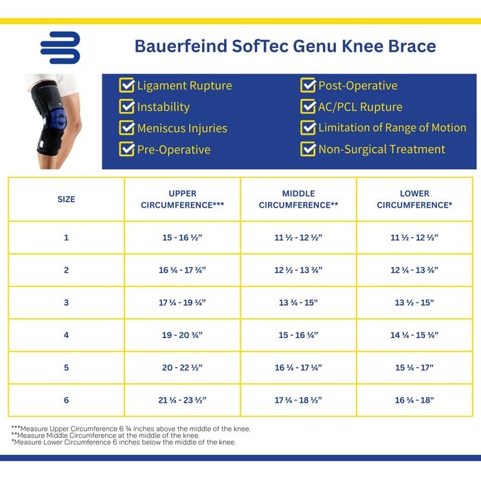 Bauerfeind SofTec Genu Knee Brace - Multifunctional Knee Brace for ACL and Ligament Instability