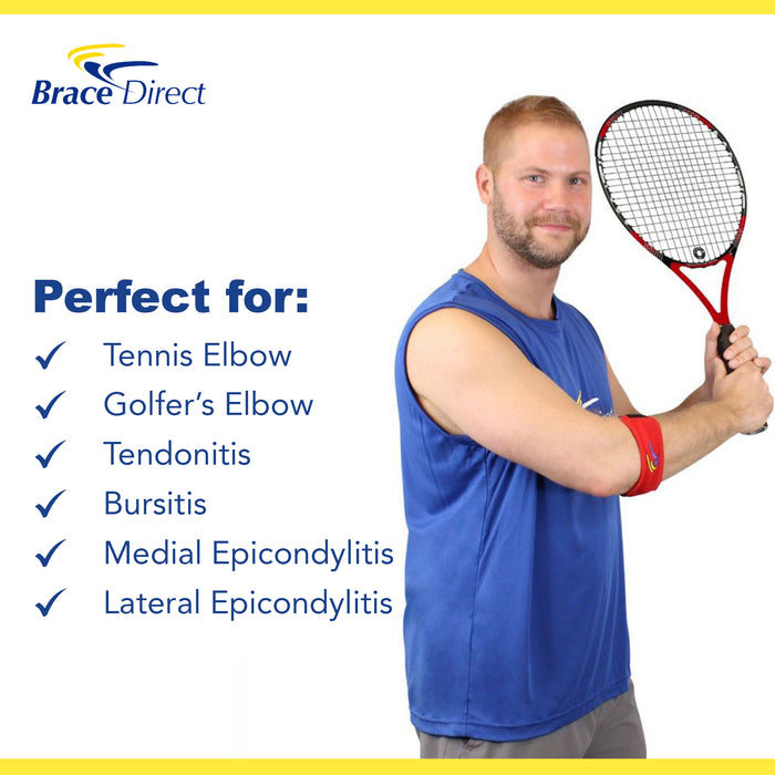 Tennis and Golf Elbow Strap Compression Brace - Forearm Elbow Brace for Tendonitis, Bursitis, Epicondylitis, Tennis & Golfer's Elbow- Pain Relief for Men and Women by Brace Direct
