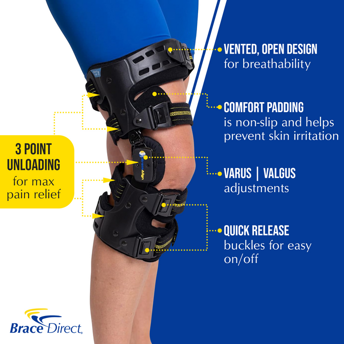 Brace Align ROM Unloader Knee Brace L1843 L1851 - Professional Osteoarthritis Pain Relief Support with Dual Side Stabilizers