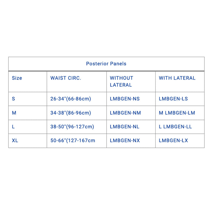 Ossur OAM RIGID LUMBAR Posterior Panels