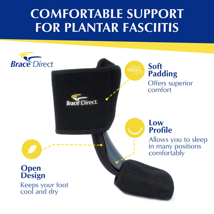 Brace Direct Dorsal Night Splint - Adjustable Relief for Plantar Fasciitis and Heel Pain