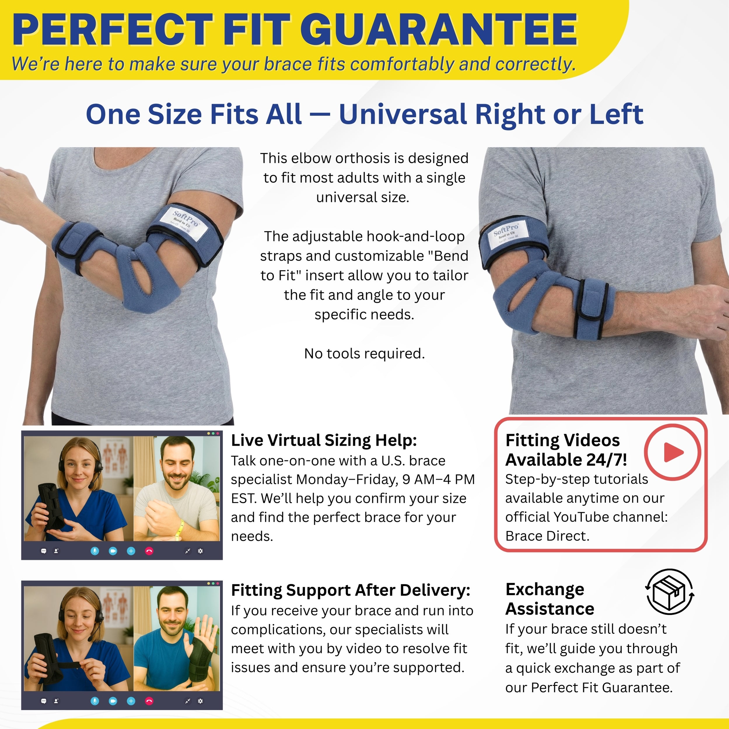 SoftPro Bend to Fit Elbow Orthosis for Contractures | BraceDirect.com ...