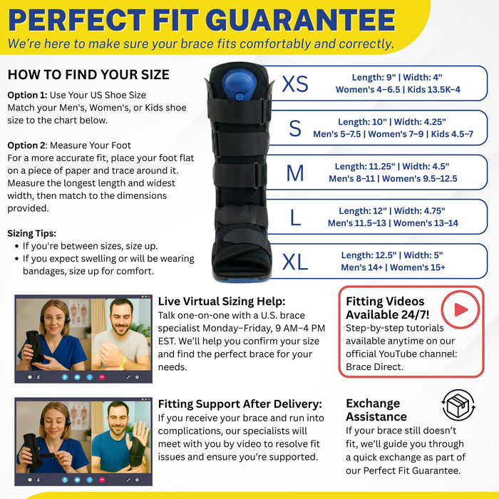 Brace Direct ActiveAir Deluxe Tall Walking Boot – Pneumatic Fracture Support (L4361)