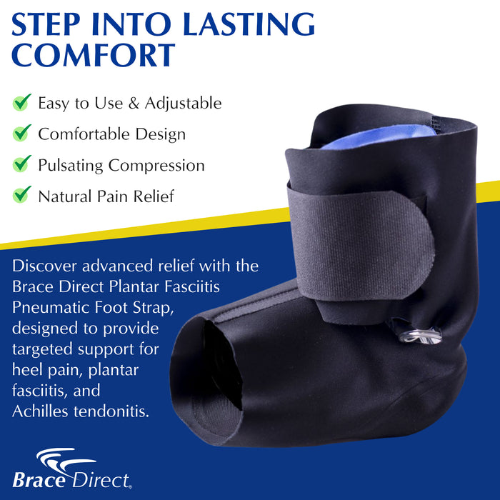 Brace Direct Plantar Fasciitis Pneumatic Foot Strap - Adjustable Relief For Heel Pain & Plantar Fasciitis