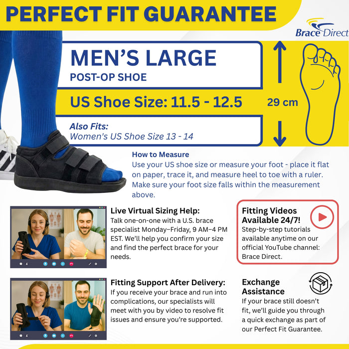 Brace Direct Post Op Shoe – Adjustable Support For Foot Surgery Recovery & Broken Toes