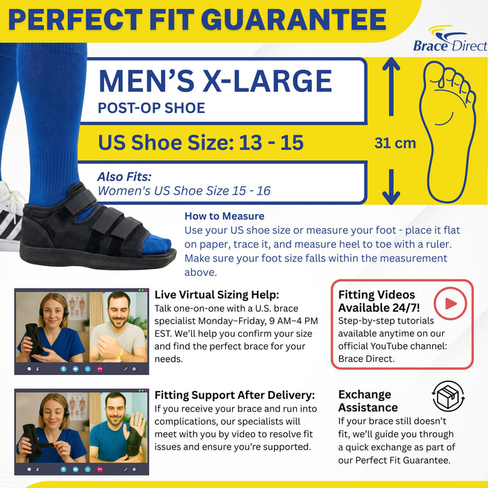 Brace Direct Post Op Shoe – Adjustable Support For Foot Surgery Recovery & Broken Toes